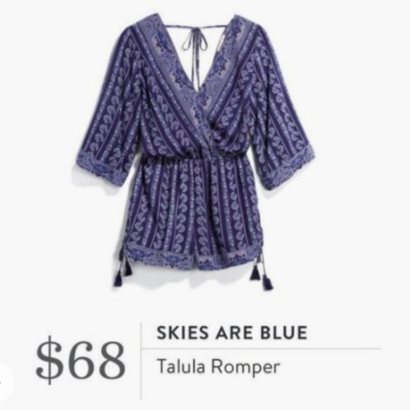 Skies Are Blue Pants - Stitch Fix Skies Are Blue Talula Navy Blue Romper